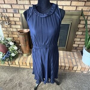 Dkny Pleated Mock Neck Midi Dress | size 10